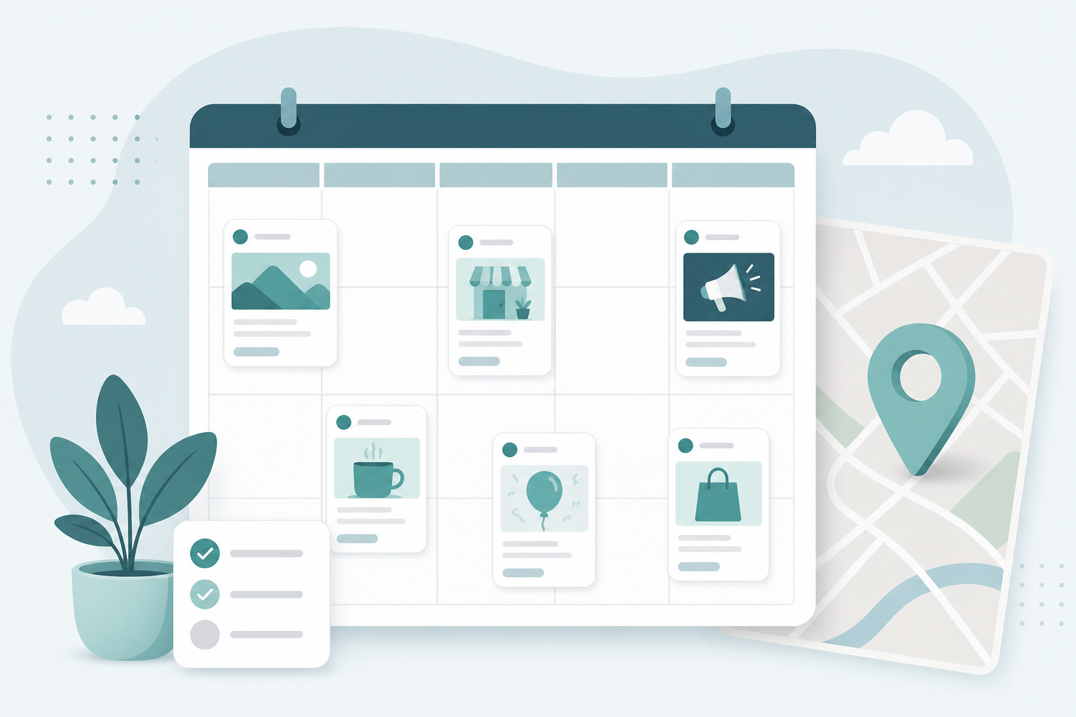 Weekly Google Posts calendar for local businesses
